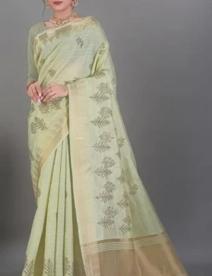 APRICOT-255-0926F LINEN SAREE