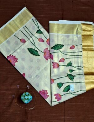 Lotus tissue saree