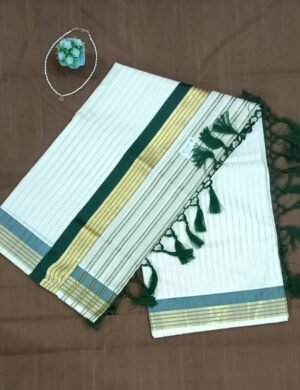 Set saree cotton with strips